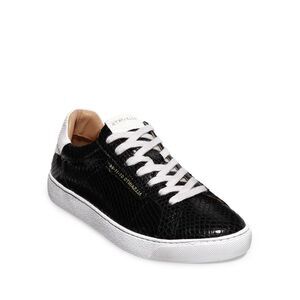 ALLSAINTS Womens Black Snake Distressed Platform Athletic Sneakers Shoes 35